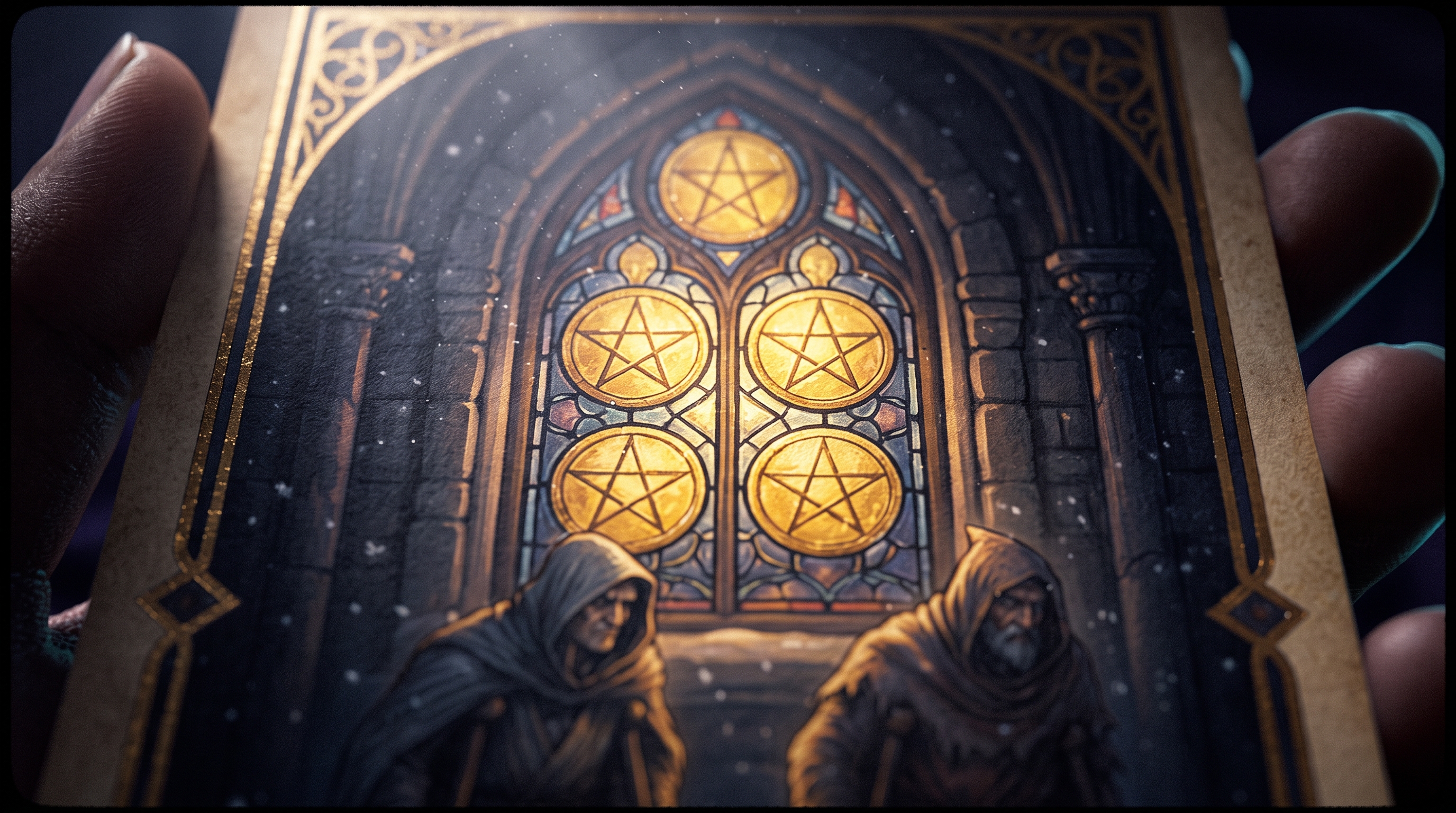 Five of Pentacles in a love reading, feeling excluded from warmth and abundance